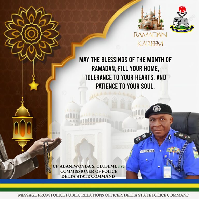 EID-EL-FITR: Delta State Police Command Rejoices with Muslim Faithfuls; Deploy Personnel Across The State , Assure Hitch Free Celebration