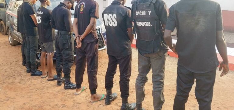 Nscdc Arrest 8 Illegal Private Guards, Recover Four Pump Action Gun in Anambra state