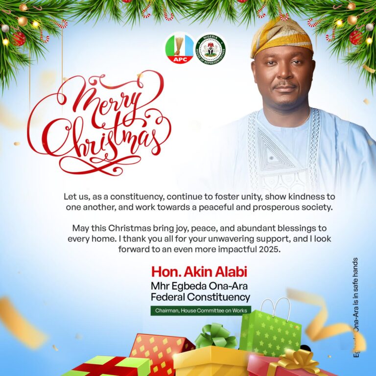 Akin Alabi Urges Peace, Unity, Love in Christmas Message to Constituents