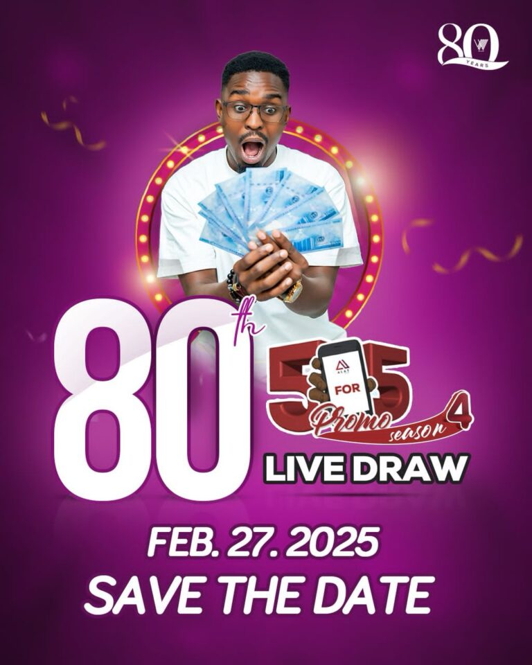 Wema At 80: 80 Winners to Emerge In 80th Daily Draw Of Wema Bank 5 For 5 Promo Season 4