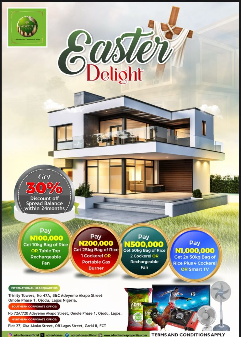 Adron Homes Celebrate Easter, Offers Up to 30% Discount, Flexible Payment Plan