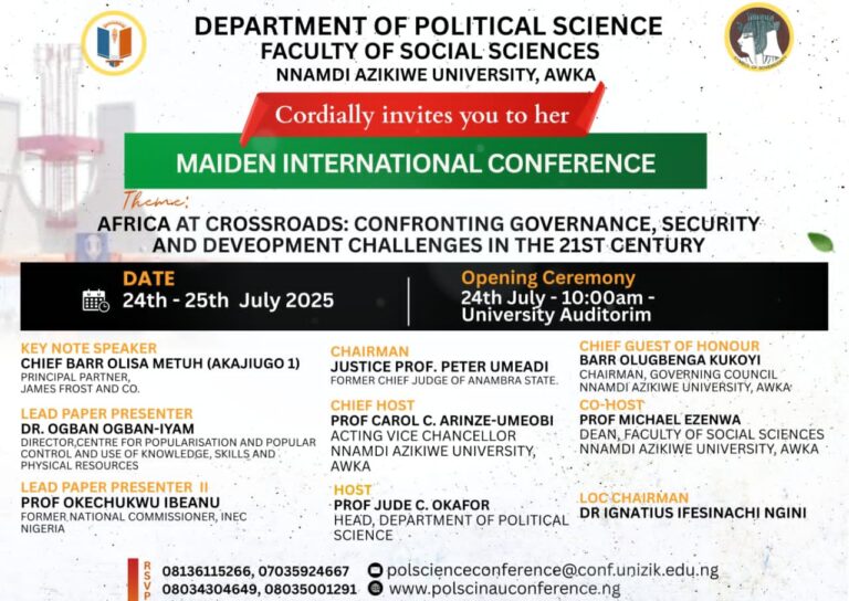 2023 APGA Presidential Candidate Prof. Peter Umeadi Chairs Nnamdi Azikiwe University Maiden Inter. Conference