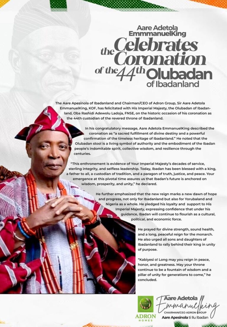 Adron Homes CEO Celebrates Oba Ladoja;44th Olubadan of Ibadanland