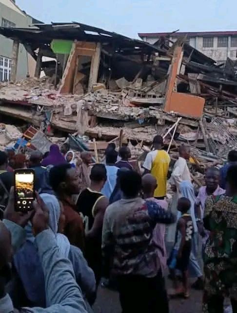 Many trapped as two-storey building collapses in Lagos