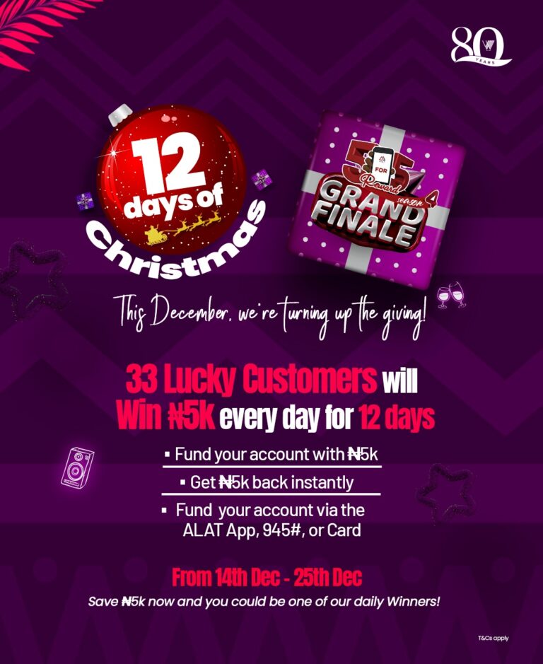 12 Days of Christmas with 5 for 5 Rewards: Celebrating the Season the Wema Way